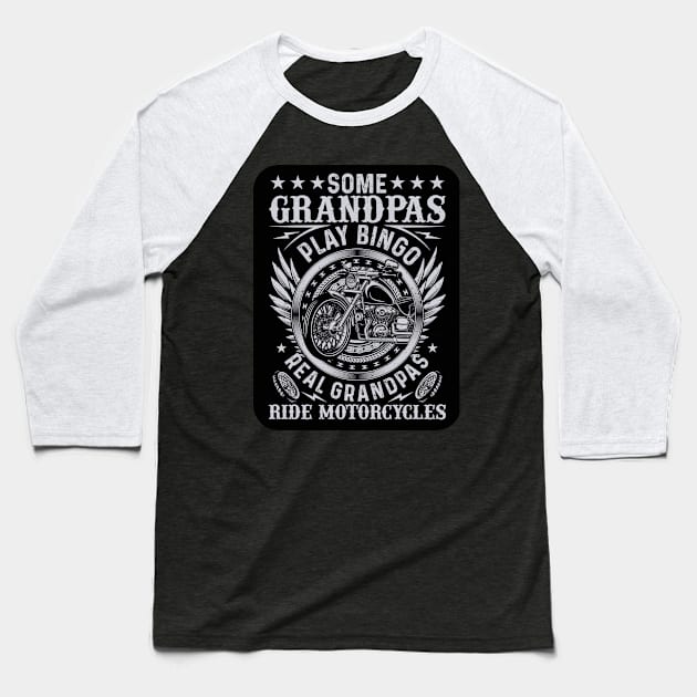 Motorcycle Grandpa Baseball T-Shirt by Spacetrap